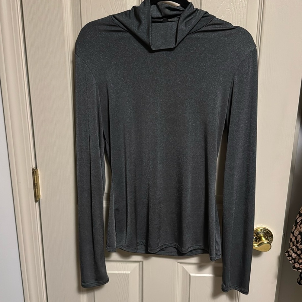 BCBG Grey turtle neck. Gray with blue shimmer.